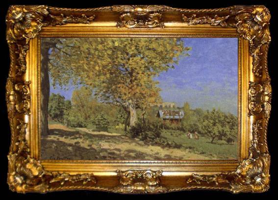 framed  Alfred Sisley Landscape at Louveciennes, ta009-2